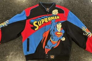 Superman Embroidered Letterman Jacket Boys size Large (9-10) *RARE VINTAGE* - Picture 1 of 9