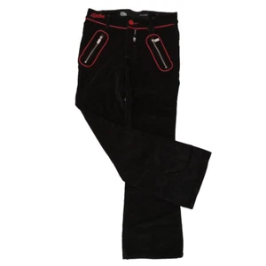 Eckored Vintage Y2K Girls Embellished Black Corduroy Pants Size 14 Red Trim - Picture 1 of 9