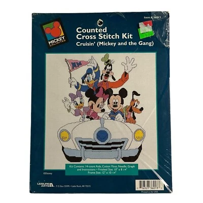 Mickey Unlimited Cruisin Mickey and the Gang Counted Cross Stich Kit 36013 - Image 1 of 4