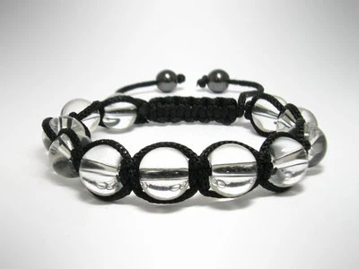 DAMEN Klarer Kristall Quarz Edelstein Perlen Verstellbar Heilung Schmuck Armband - Bild 1 von 4