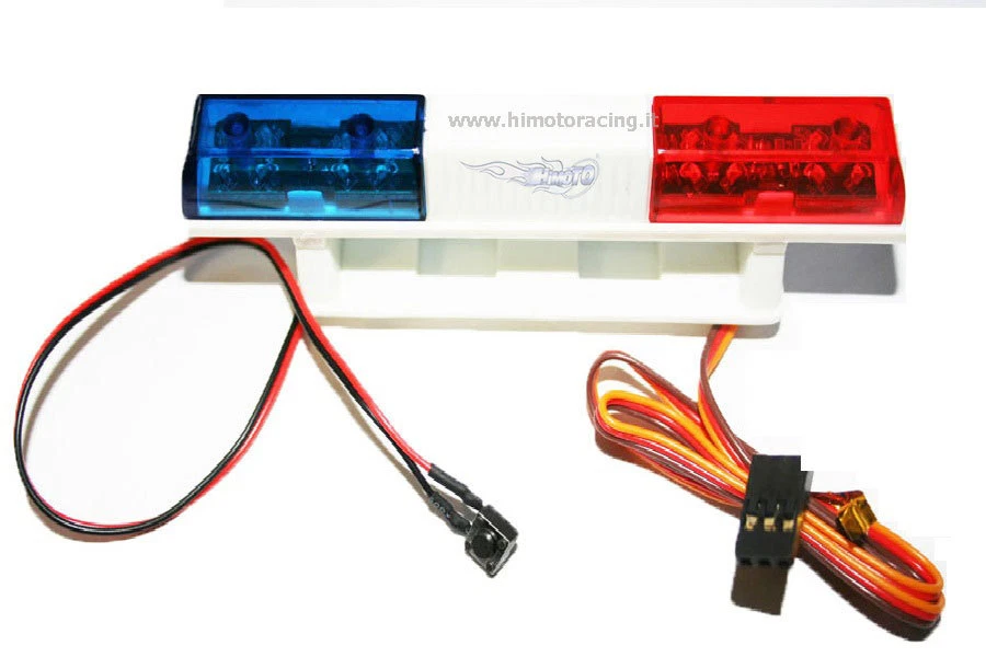 T958 Lampeggiante polizia 2 LED ROSSO E BLU 1:10 1:18 1:5 1:8 POLICE KIT LED VRX - Immagine 1 di 1