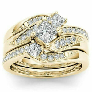925 Silver Women Rings Fashion Cubic Zirconia Wedding Jewelry Rings Gift Sz 6-10