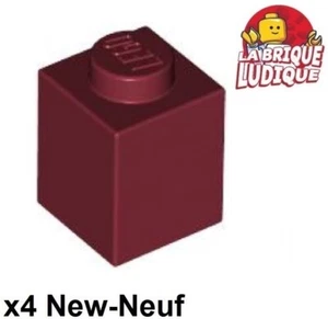 Lego 4x Stein Brick 1x1 dunkelrot/dark red 3005 NEU - Bild 1 von 1