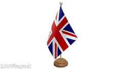 United Kingdom UK Union Jack Table Desk Flag With Wooden Base