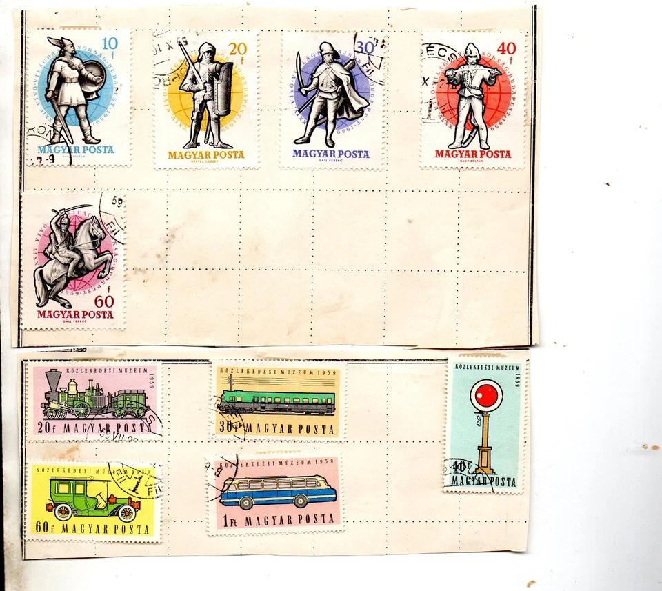 Page of Stamps of Hungary from Stamp Album - Image 1 of 1