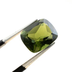 2.69ct MOLDAVITE tektite faceted loose gem RECTANGLE 10x8MM #CM190 - Picture 1 of 2