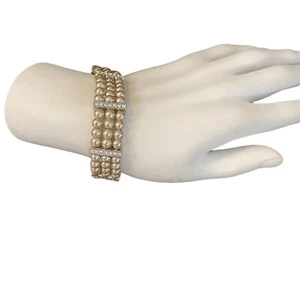Pulsera elástica para mujer Lia Sophia de perlas de imitación y diamantes de imitación - Imagen 1 de 2