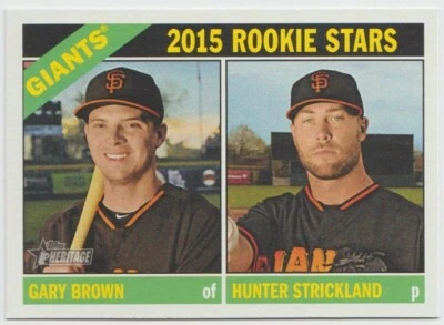 Topps Heritage Baseball #373 2015 Gary Brown RC/Hunter Strickland RC - Giants Foto 1 de 2
