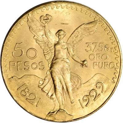 Oro México 1929 50 pesos - promedio circulado - 1,2056 oz Foto 1 de 2