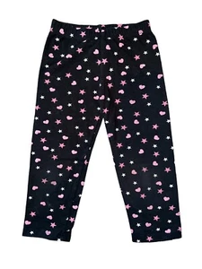Dori Creations girls black pink hearts and white stars capri length leggings 6x - Picture 1 of 2