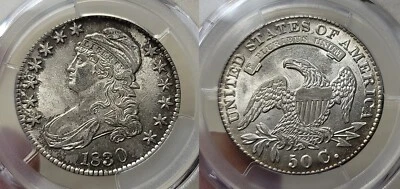 1830 Large O Capped Bust Half Dollar 50c PCGS MS 62 - Image 1 of 4
