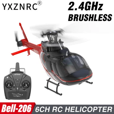 YXZNRC F08 Bell-206 RC Helicopter Brushless 2.4G 6CH 6-Axis Gyro RTF Airplane - Image 1 of 4