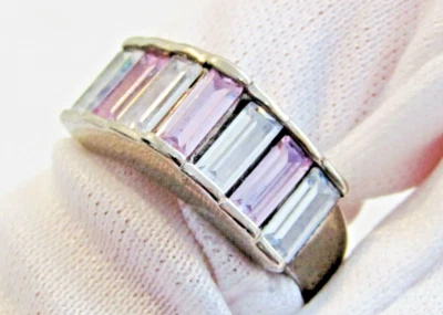 Anello bianco e viola - argento sterling. Esotico - Immagine 1 di 4