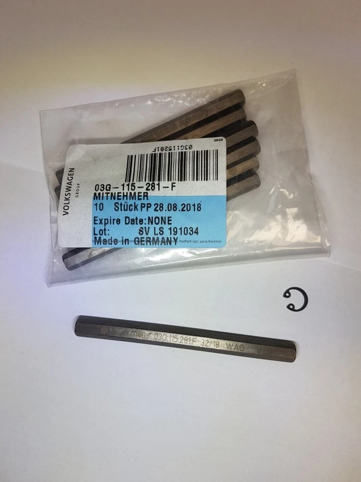 Original VW Sechskant Mitnehmer Ausgleichswellenmodul Ölpumpe Welle 03G115281F - Bild 1 von 1