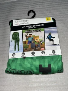 Climate Right by Cuddl Duds Boy Minecraft Warm Underwear 2-Piece Set Size M 8-10 - Picture 1 of 2
