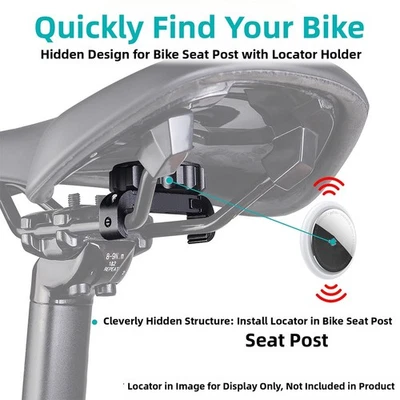 For AirTag Compatible Bike Saddle Bracket for GPS Tracking and Security - Image 1 of 4