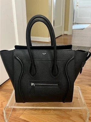 Celine Micro Luggage Handbag in Drummed Calfskin Lthr Black. Very good condition - Image 1 of 4