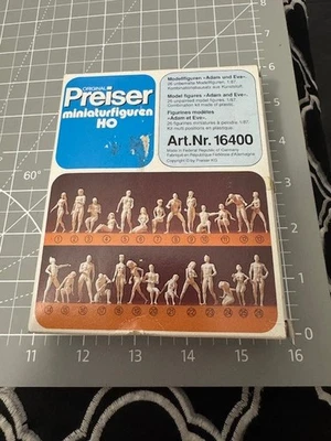 Figuras en miniatura Preiser 16400 - Figuras modelo de playa nudista Adam Eve sin pintar Foto 1 de 4