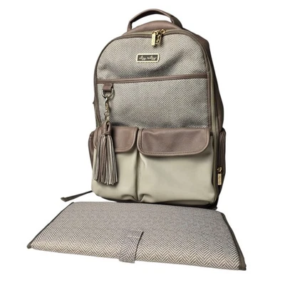 Itzy Ritzy Large Boss Cream Backpack Diaper Bag Plus Changing Pad - Image 1 of 4