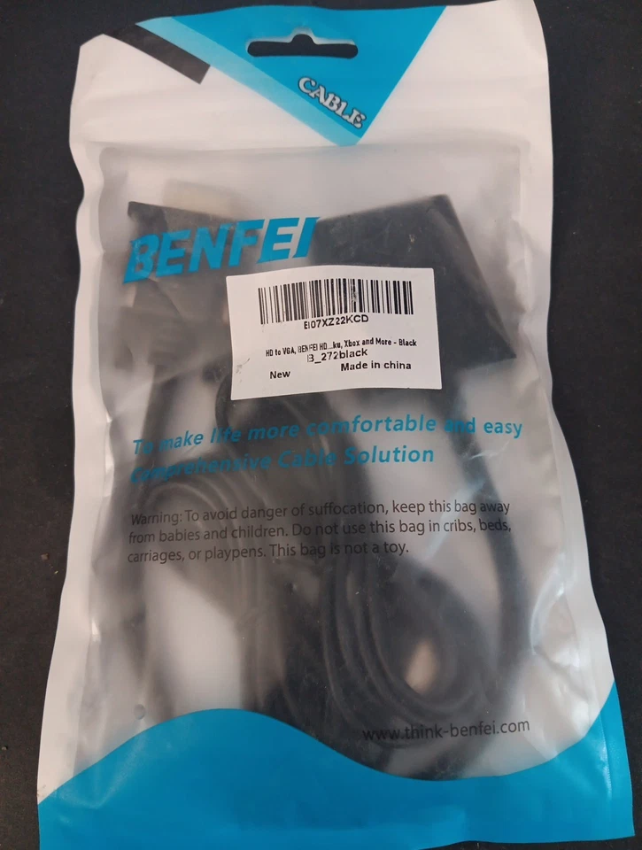 BENFEI HDMI to VGA 6 Feet Cable, Uni-Directional HDMI Computer to VGA Monitor - Image 1 of 1