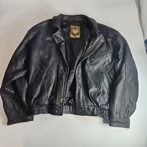 Chaqueta Bomber I.O.U Vintage Cuero Hombres Grande... Algunos defectos - Imagen 1 de 4