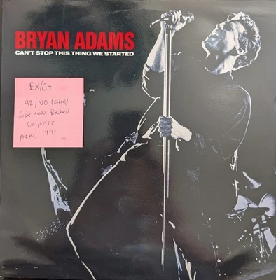 Bryan Adams Can't Stop This Thing We Started Vinyl Record EX/G+ AMY812 1991 — 第 1/2 张图片