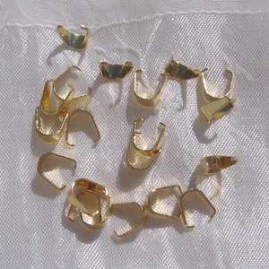 IX46 - LOT DE 20 BELIERES EN ACIER INOXYDABLE DORÉ 8x7MM ATTACHE PINCE À PLIER - Picture 1 of 4