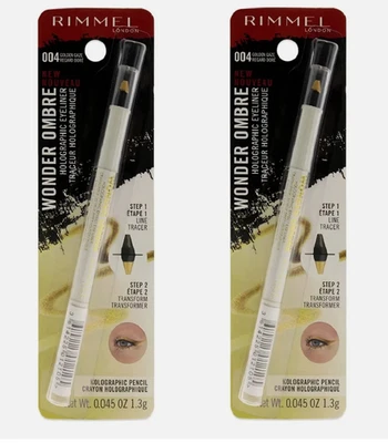 Pack of 2 Rimmel London Wonder Ombre Holographic Eyeliner, Golden Gaze # 004 - Image 1 of 3