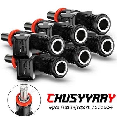 6 nuevos inyectores de combustible nuevos para BMW 330i 330xi 2006 3,0 L I6 13-53-7-531-634 Foto 1 de 4