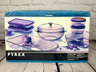 Vintage Pyrex Originals 12 Piece Bake N Store Set Cranberry No. 6016676 SEALED - Image 1 of 4