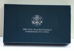 1995-P Unc Civil War Commemorative Silver Dollar $1 Box/COA - Picture 1 of 5