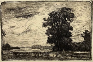 Montigny Beauchamp GRAVURE Eau Forte ANGELE DELASALLE Fort Val d Oise XX° - Imagen 1 de 2