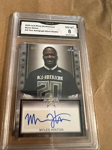 MYLES HINTON STANFORD 2020 LEAF METAL TOUR SILVER AUTO RC 6/6 GRADED 8 L@@@K - Picture 1 of 2