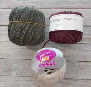 crochet knit yarn mercerized cotton velvet fantacia mixed extras lot 3 piece - Picture 1 of 3