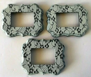 3 Hobby Lobby MDF White & Black Lace Pattern Picture Frames Aperture 2.5"x 3.5" - Bild 1 von 11