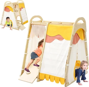 Indoor Playground 7-In-1, Indoor Jungle Gym Climbing Playset for Toddlers with M - Picture 1 of 12
