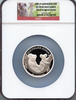 Australia 2011-P $8 5 oz Fine Silver Koala PF70 Ultra Cameo NGC-3495288-020 - Image 1 of 4