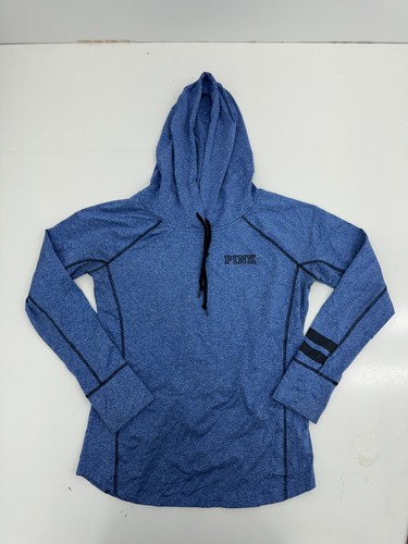 UNDERCOVER Pullover sportivo rosa Victorias Secret blu felpa con cappuccio donna taglia large