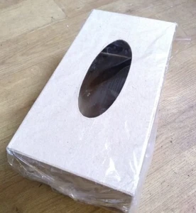 SCATOLA PORTA FAZZOLETTI COPERCHIO CARTAPESTA 24x13x9cm rettangolare CLC artigianato nuovo - Foto 1 di 4