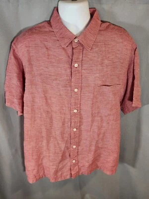 Orvis Men's Button Down Shirt 100% Linen Size XL Short Sleeve Red - Image 1 of 4