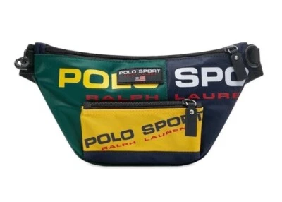 Polo Ralph Lauren Sport Crossbody Fanny Pack Waist Belt Zip Bag Patchwork NWT - Image 1 of 4