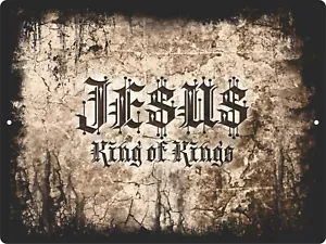 Christlicher Herr GOTT Kreuz König der Könige Erlöser Jesus Christus Wandschild Plakette - Bild 1 von 1