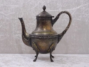 t8DKnT - Cafetera antigua diseño imperio plateada - Vintage - Imagen 1 de 6