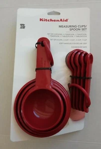 Kitchen Aid 4 Cup & 5 Spoon Measuring Set (NEW) Empire Red KQ475OHERA - Picture 1 of 7