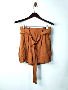 a new day Pantalones Cortos Marrón Cintura Alta Mujeres S Rayón Marrón Bolsa de Papel Cintura Boho Y2K - Imagen 1 de 11