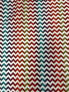 COLORFUL ZIG ZAG SMALL SCALE 100% COTTON FABRIC 2 Yards - Picture 1 of 2