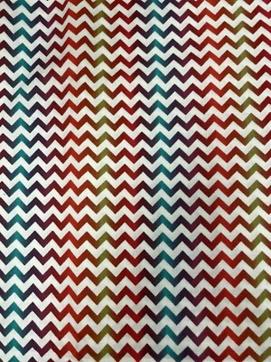 COLORFUL ZIG ZAG SMALL SCALE 100% COTTON FABRIC 2 Yards - Image 1 of 2