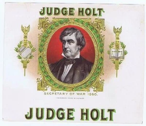 Judge Holt Secretary of War US Civil War inner cigar label - Picture 1 of 1
