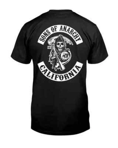 Mens Sons Of Anarchy Screen Printed Black T Shirt - Picture 1 of 7