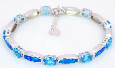 KIVONY Hawaii Blue Opal Waves Bracelet 925 Sterling Sliver Jewelry For Women - Image 1 of 4